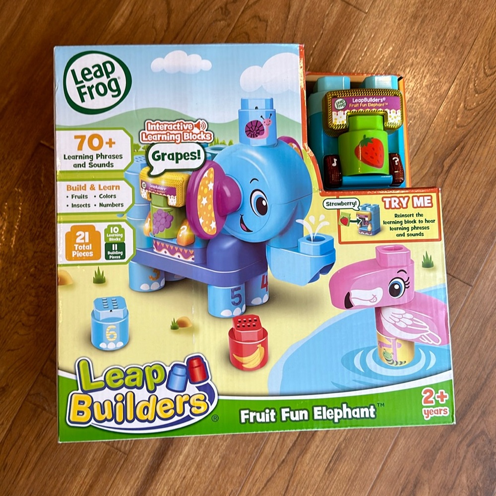New In Box Leap Frog Leap Builders Fruit fun Elephant